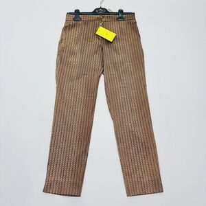 ETRO IT 48/US 12 Straight Leg High Rise Ankle Pants Brown Herringbone NWT $690